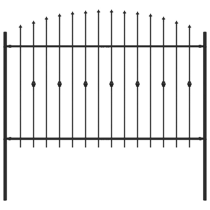 Gard cu țărușe Negru 200 x 130 cm Oțel vopsit electrostatic - WALTI WALTI