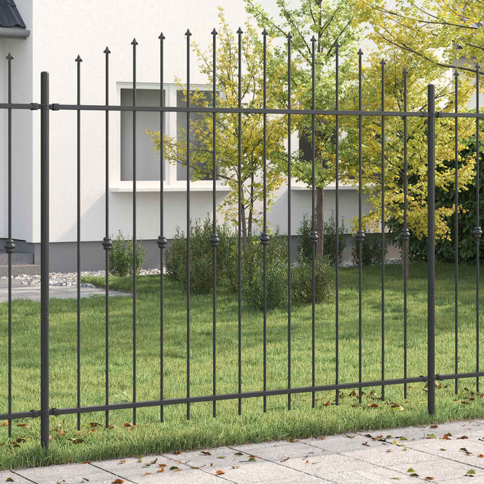 Gard cu țărușe Negru 200 x 200 cm Oțel vopsit electrostatic - WALTI WALTI