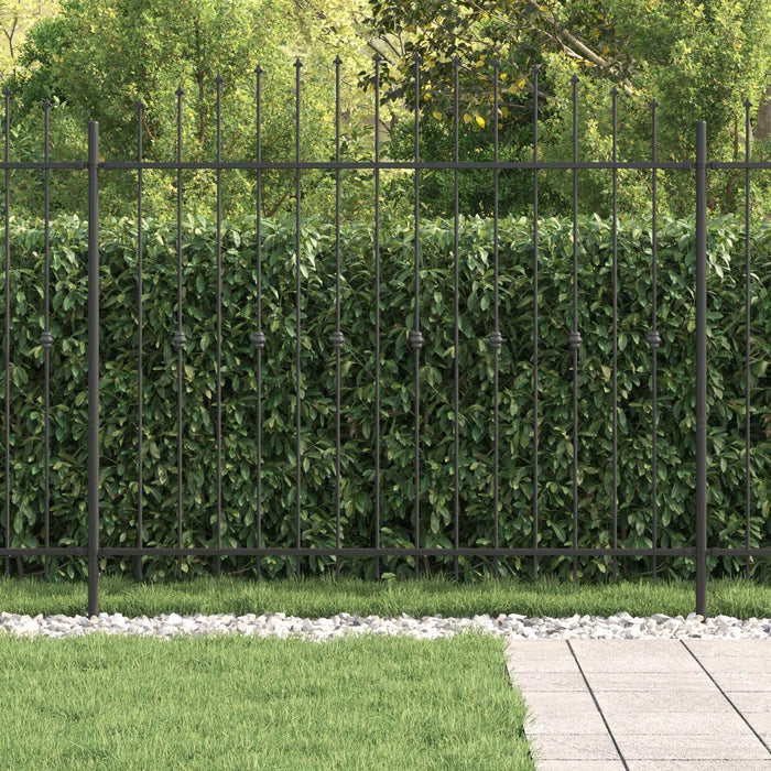 Gard cu țărușe Negru 200 x 200 cm Oțel vopsit electrostatic - WALTI WALTI
