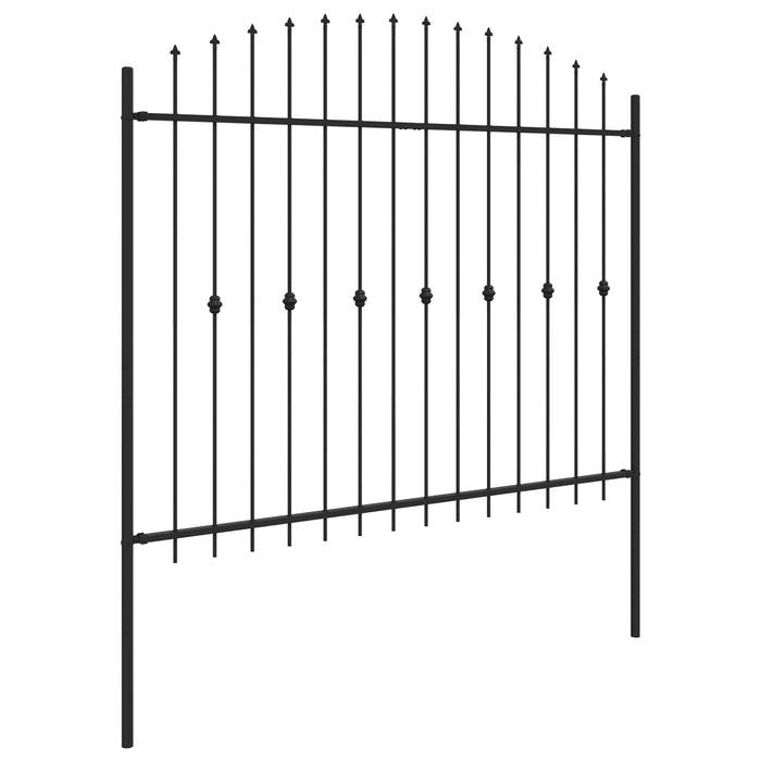 Gard cu țărușe Negru 200 x 200 cm Oțel vopsit electrostatic - WALTI WALTI