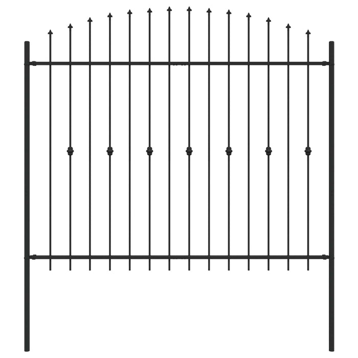 Gard cu țărușe Negru 200 x 200 cm Oțel vopsit electrostatic - WALTI WALTI