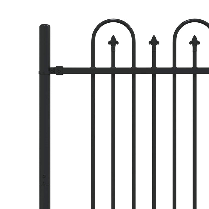 Gard Arcuș cu Vârfuri Negru 200 x 150 cm - WALTI WALTI