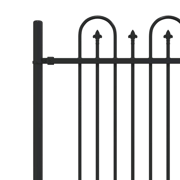 Gard Arcuș cu Vârfuri Negru 200 x 130 cm - WALTI WALTI