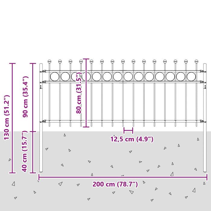 Zăbrele in Formă de Inel Negru 200 x 130 cm - WALTI WALTI