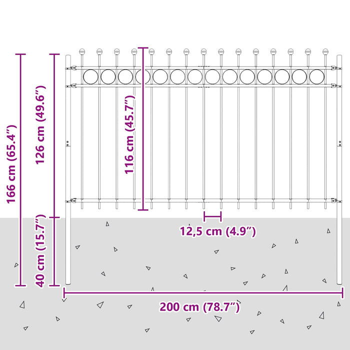 Zăbrele in Formă de Inel Negru 200 x 130 cm - WALTI WALTI
