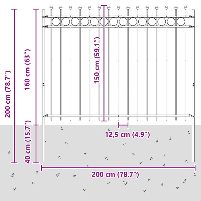 Zăbrele in Formă de Inel Negru 200 x 200 cm - WALTI WALTI