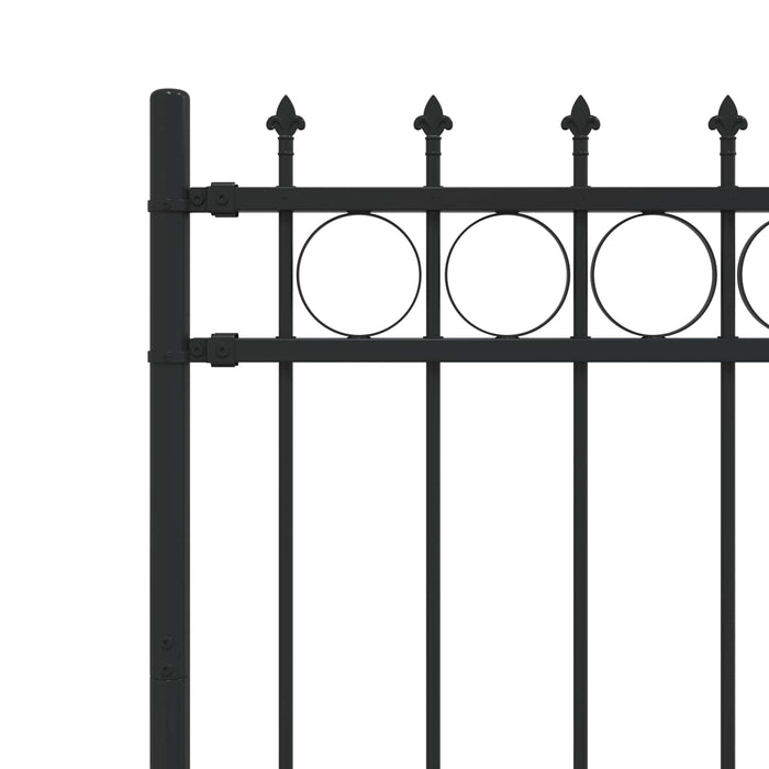 Gard Spike Ring Negru 200 x 150 cm Oțel vopsit electrostatic - WALTI WALTI