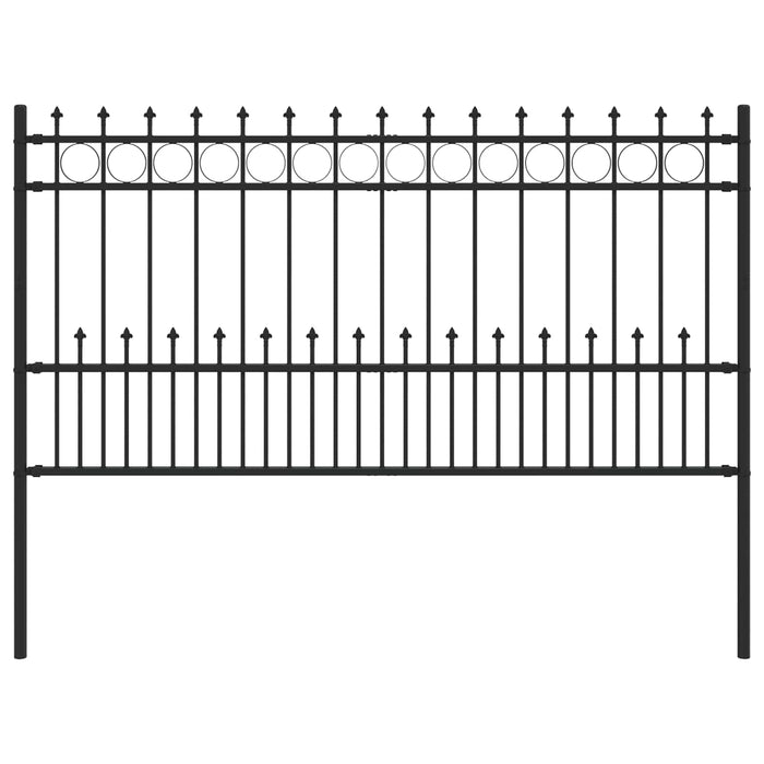 Gard Spike Ring Negru 200 x 150 cm Oțel vopsit electrostatic - WALTI WALTI