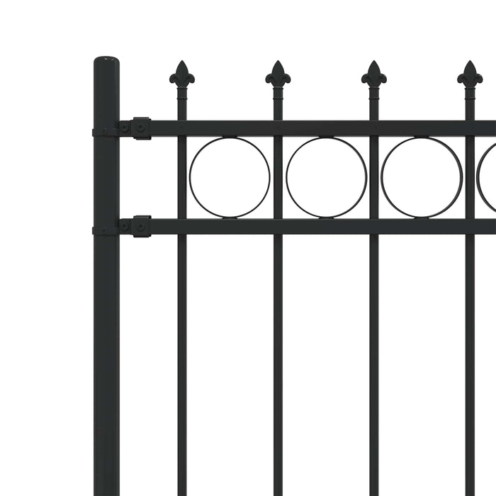 Gard Spike Ring Negru 200 x 130 cm Oțel vopsit electrostatic - WALTI WALTI