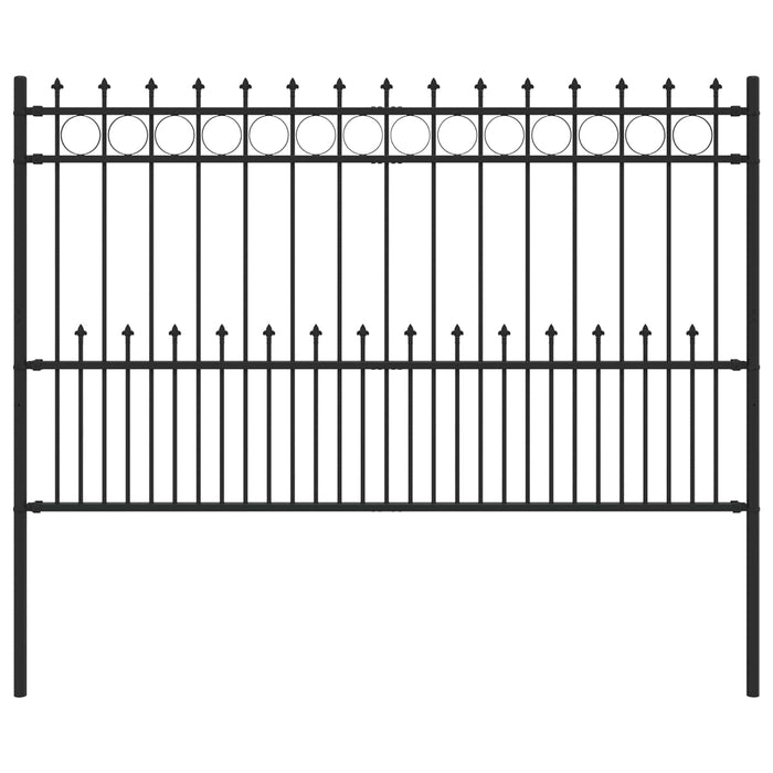 Gard Spike Ring Negru 200 x 130 cm Oțel vopsit electrostatic - WALTI WALTI