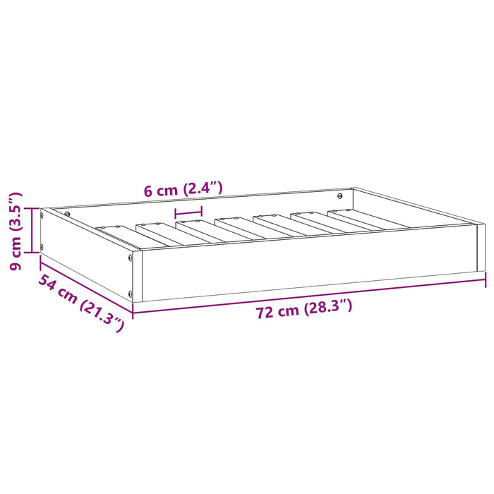 Pat pentru câini Maroniu cerat 72 x 54 x 9 cm Lemn de pin masiv - WALTI WALTI