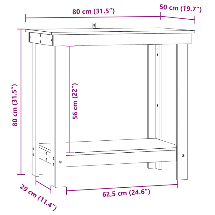 Banc de lucru Maro Ceară 80 x 50 x 80 cm Lemn masiv de pin - WALTI WALTI