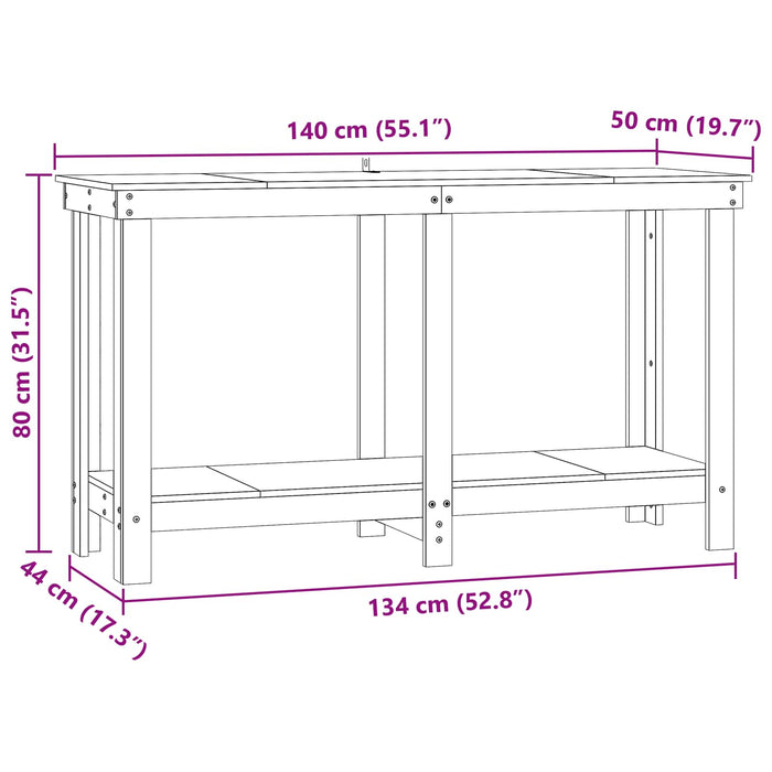Banc de lucru Maro Ceară 140 x 50 x 80 cm Lemn masiv de pin - WALTI WALTI