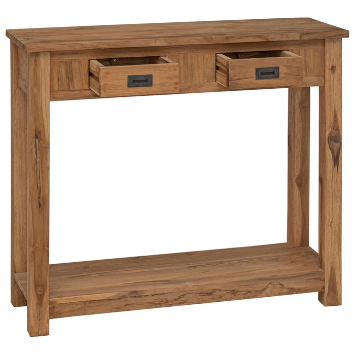Masă de consolă natural 90 x 30 x 80 cm Lemn solid de tec WALTI