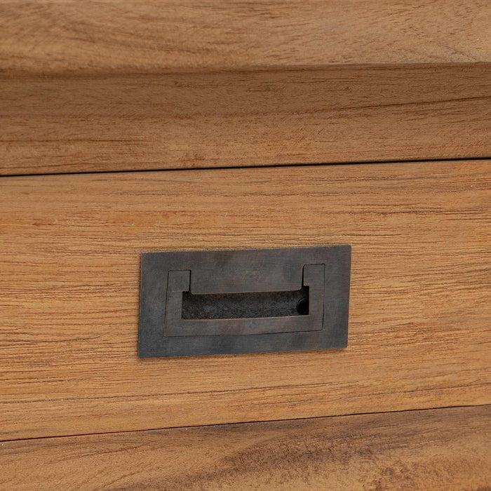 Masă de consolă natural 110 x 30 x 80 cm Lemn solid de tec WALTI