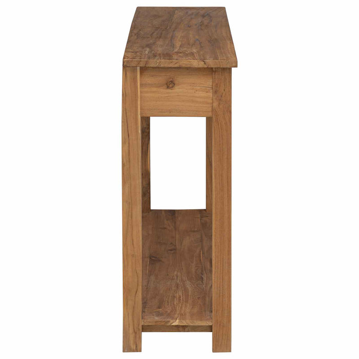 Masă de consolă natural 110 x 30 x 80 cm Lemn solid de tec WALTI