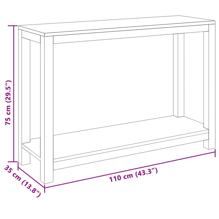 Masă de consolă natural 110 x 35 x 75 cm Lemn solid de tec WALTI