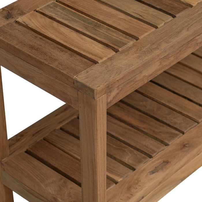 Masă de baie laterală natural 60 x 30 x 45 cm Lemn solid de tec - WALTI WALTI