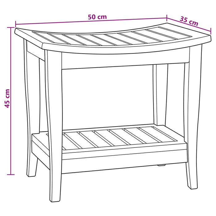 Măsuță de toaleta natural 50 x 35 x 45 cm Lemn solid de tec WALTI