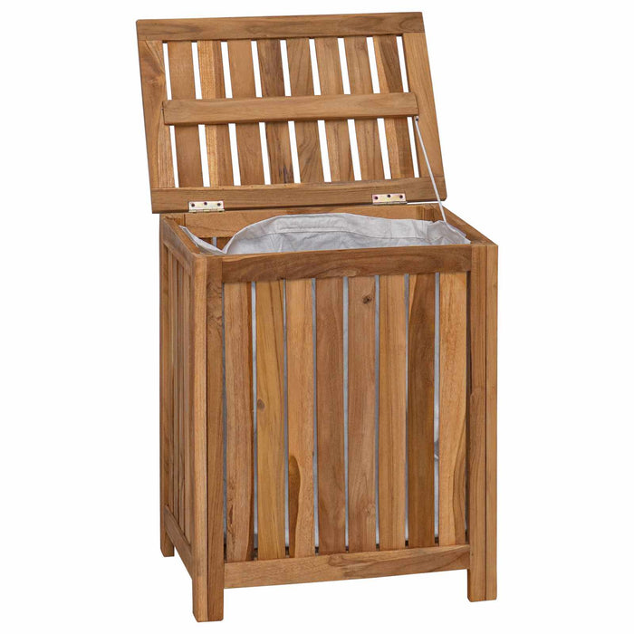 Coș pentru rufe natural 50 x 35 x 60 cm Lemn solid de tec WALTI