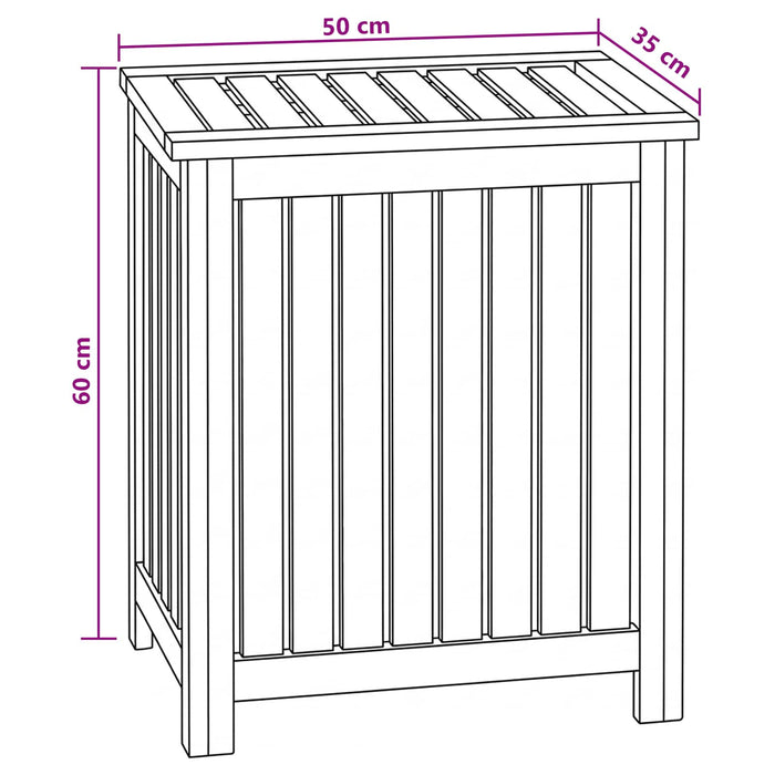 Coș pentru rufe natural 50 x 35 x 60 cm Lemn solid de tec WALTI