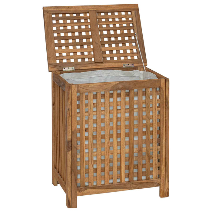 Coș pentru rufe natural 50 x 35 x 60 cm Lemn solid de tec WALTI