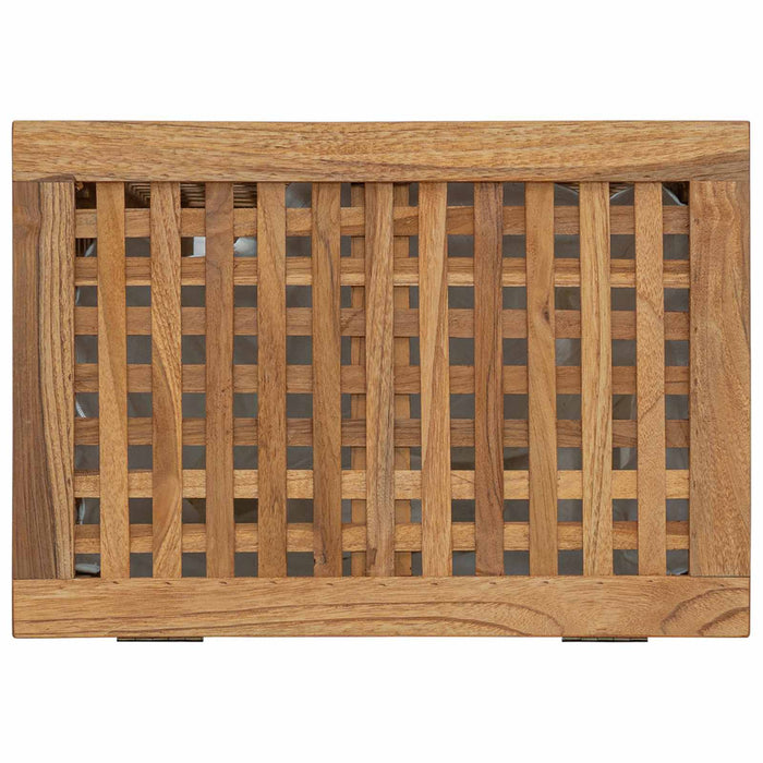 Coș pentru rufe natural 50 x 35 x 60 cm Lemn solid de tec WALTI