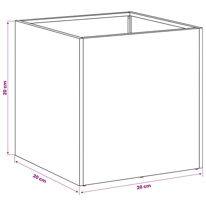 Vază pentru Grădină Alb 20 x 20 x 20 cm Oțel laminat la rece WALTI