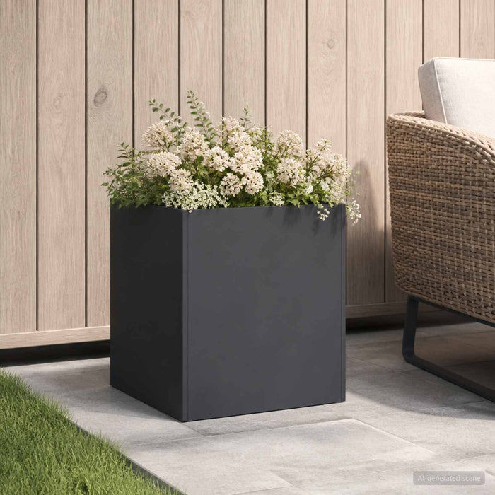 Vază pentru Grădină Negru 35 x 35 x 35 cm Oțel laminat la rece WALTI