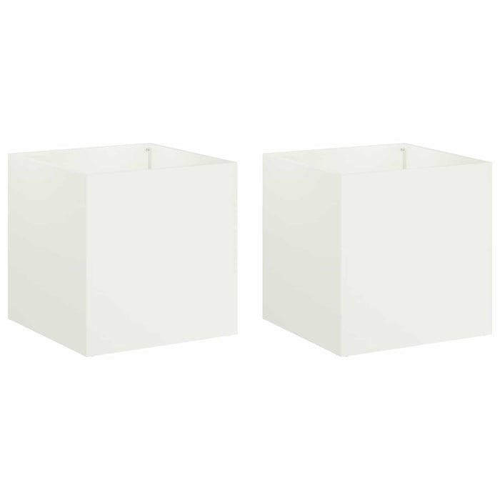Vază pentru Grădină 2 buc. Alb 35 x 35 x 35 cm WALTI