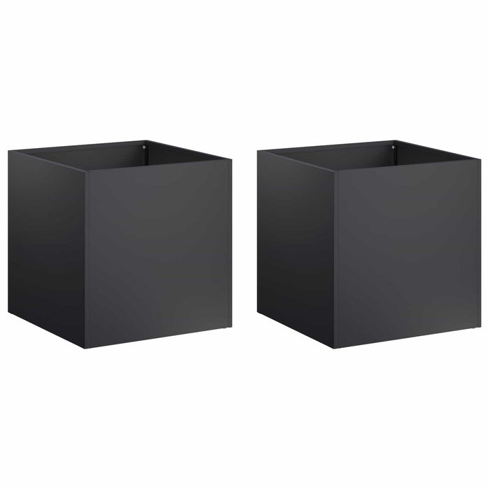 Vază pentru Grădină 2 buc. Negru 45 x 45 x 45 cm WALTI