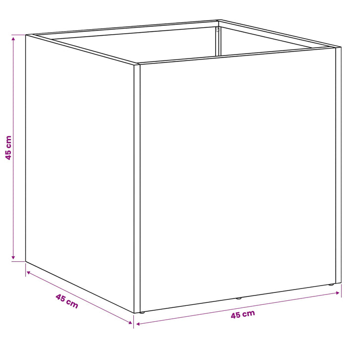 Vază pentru Grădină Alb 45 x 45 x 45 cm Oțel laminat la rece WALTI