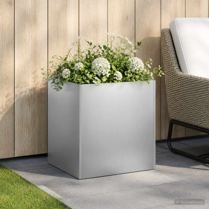 Vază pentru Grădină Argintiu 45 x 45 x 45 cm Oţel inoxidabil WALTI