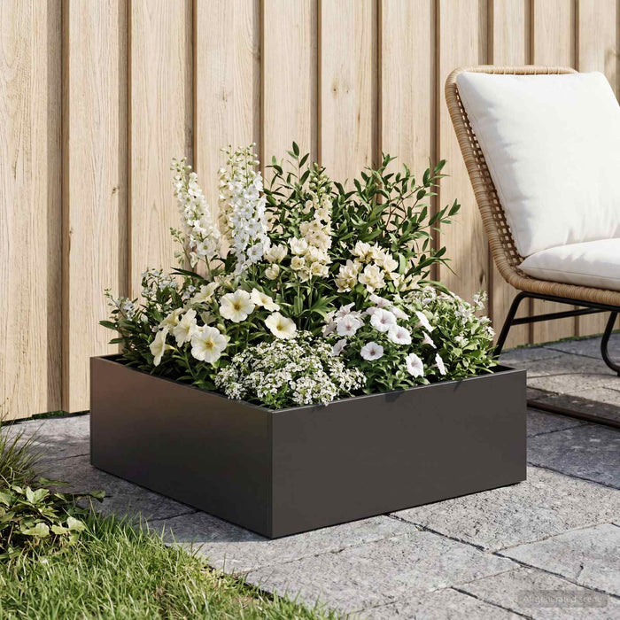 Vază pentru Grădină Negru 40 x 40 x 20 cm Oțel laminat la rece WALTI