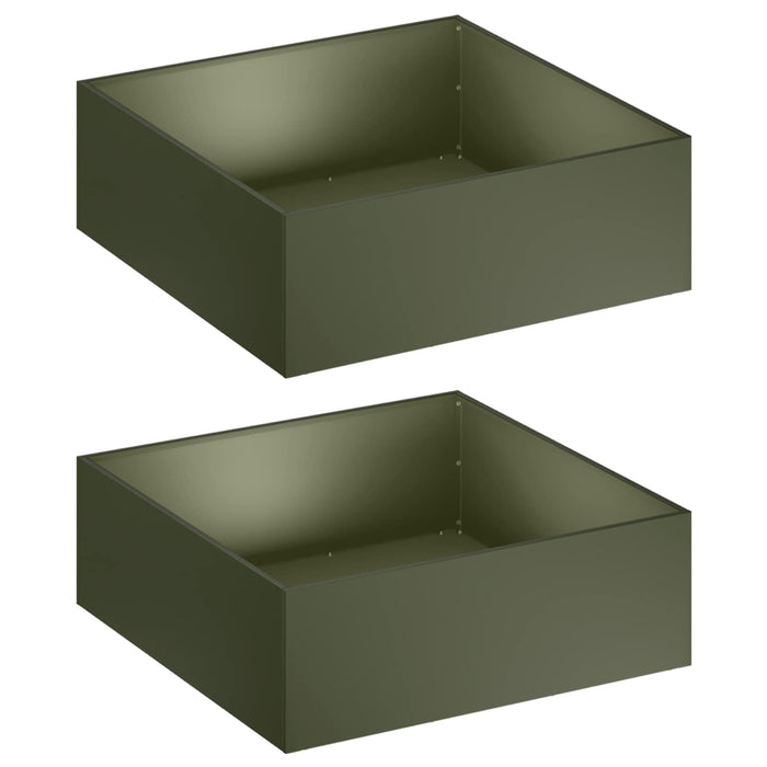 Vază pentru Grădină 2 buc. Verde măsliniu 40 x 40 x 20 cm WALTI