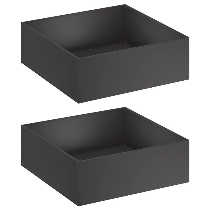 Vază pentru Grădină 2 buc. Negru 60 x 60 x 20 cm WALTI