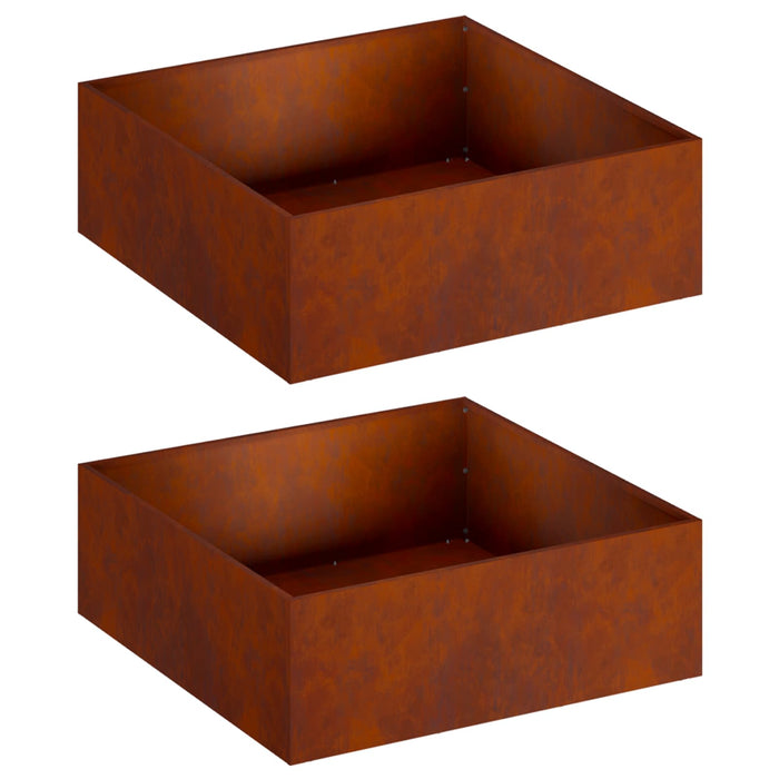 Vază pentru Grădină 2 buc. Ruginit 60 x 60 x 20 cm WALTI