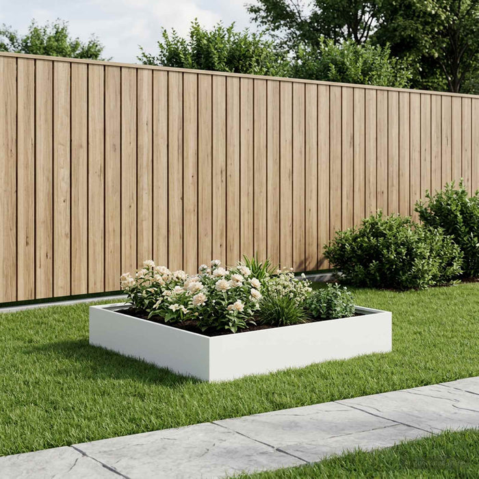 Vază pentru Grădină Alb 100 x 100 x 20 cm Oțel laminat la rece WALTI