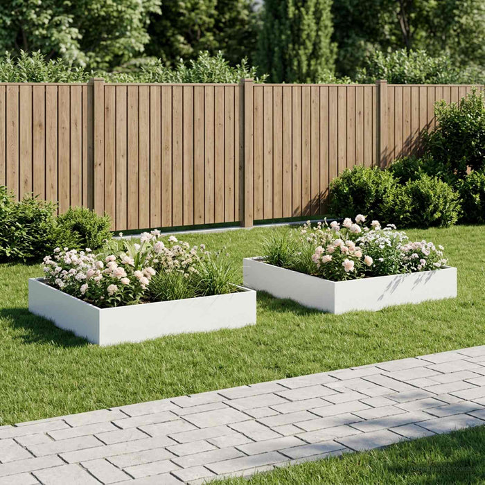 Vază pentru Grădină 2 buc. Alb 100 x 100 x 20 cm WALTI