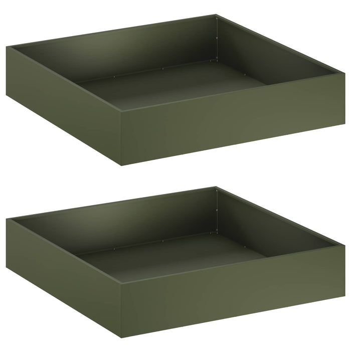 Vază pentru Grădină 2 buc. Verde măsliniu 100 x 100 x 20 cm WALTI