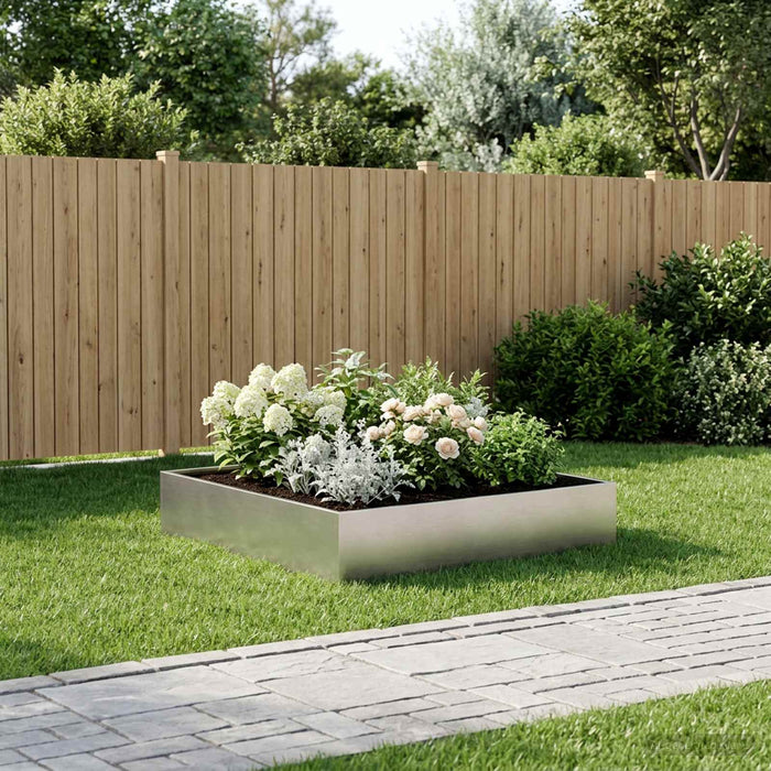 Vază pentru Grădină Argintiu 100 x 100 x 20 cm Oţel inoxidabil WALTI