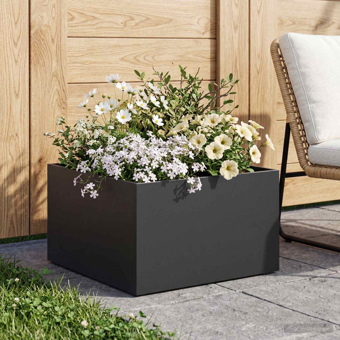 Vază pentru Grădină Negru 40 x 40 x 30 cm Oțel laminat la rece WALTI