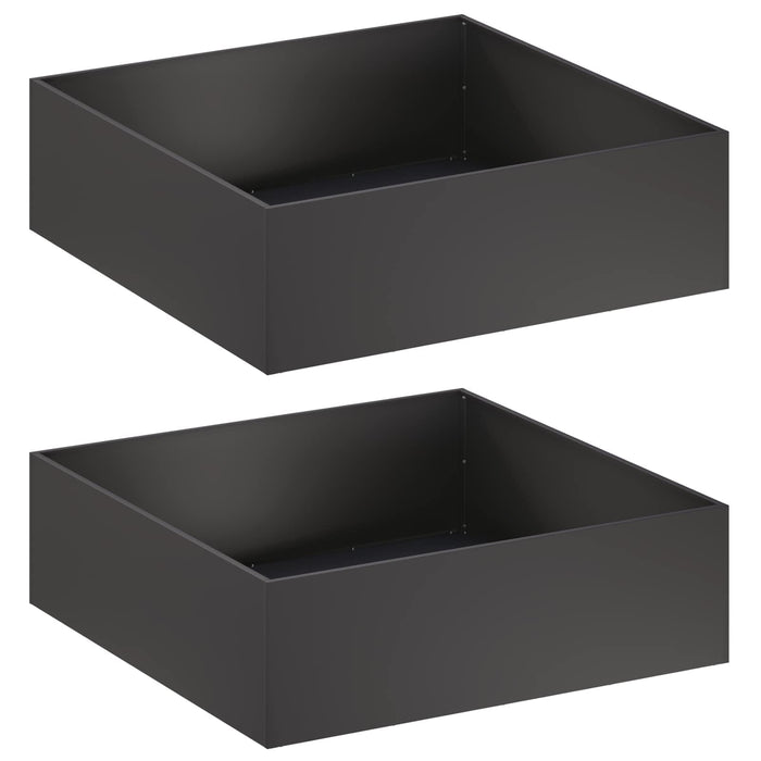 Vază pentru Grădină 2 buc. Negru 100 x 100 x 30 cm WALTI