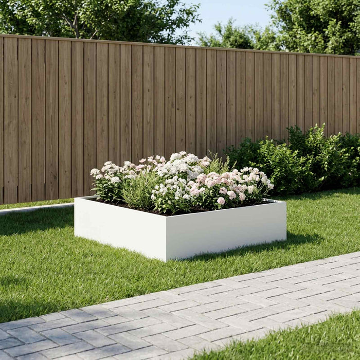 Vază pentru Grădină Alb 100 x 100 x 30 cm Oțel laminat la rece WALTI