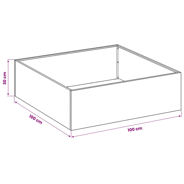 Vază pentru Grădină Alb 100 x 100 x 30 cm Oțel laminat la rece WALTI