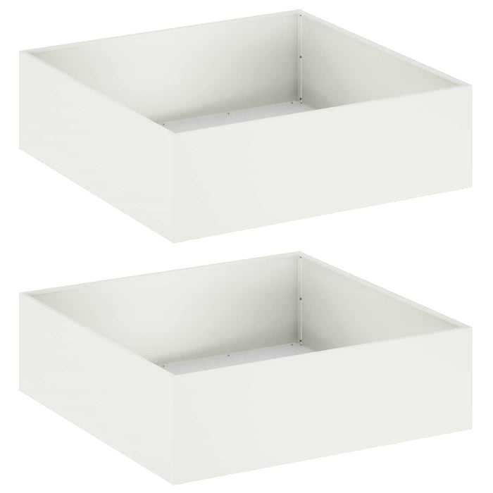 Vază pentru Grădină 2 buc. Alb 100 x 100 x 30 cm WALTI