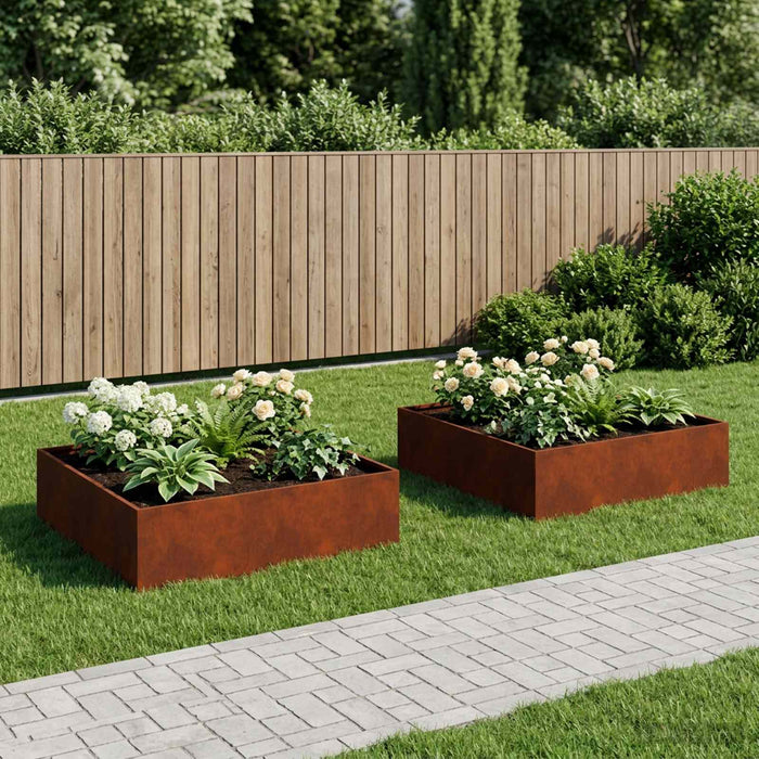 Vază pentru Grădină 2 buc. Ruginit 100 x 100 x 30 cm WALTI