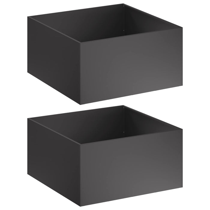 Vază pentru Grădină 2 buc. Negru 60 x 60 x 40 cm WALTI