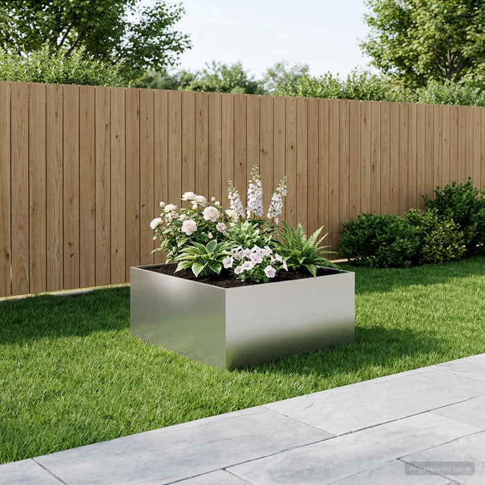 Vază pentru Grădină Argintiu 60 x 60 x 40 cm Oțel Galvanizat WALTI