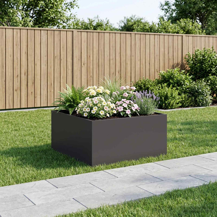 Vază pentru Grădină Negru 80 x 80 x 40 cm Oțel laminat la rece WALTI